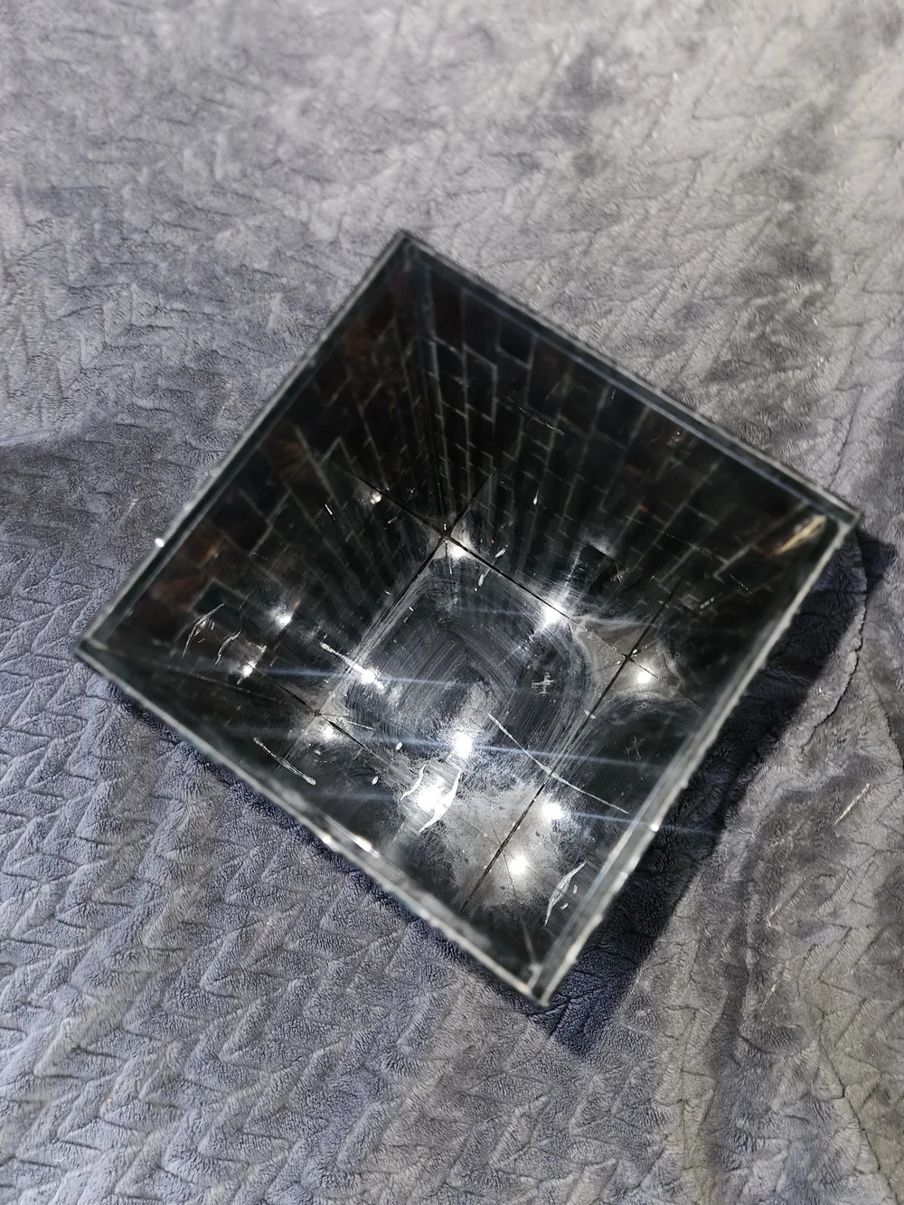 PartyLite Rectangular Mosaic Vase in Brown and Black